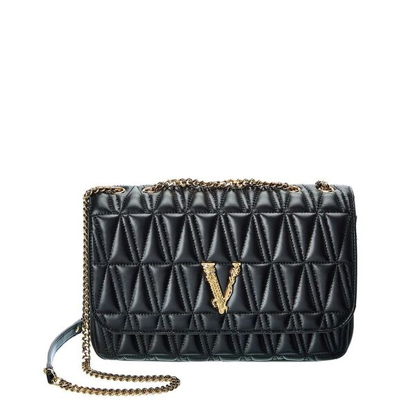 Versace Bags Versace Virtus Quilted Leather Shoulder Bag Poshmark